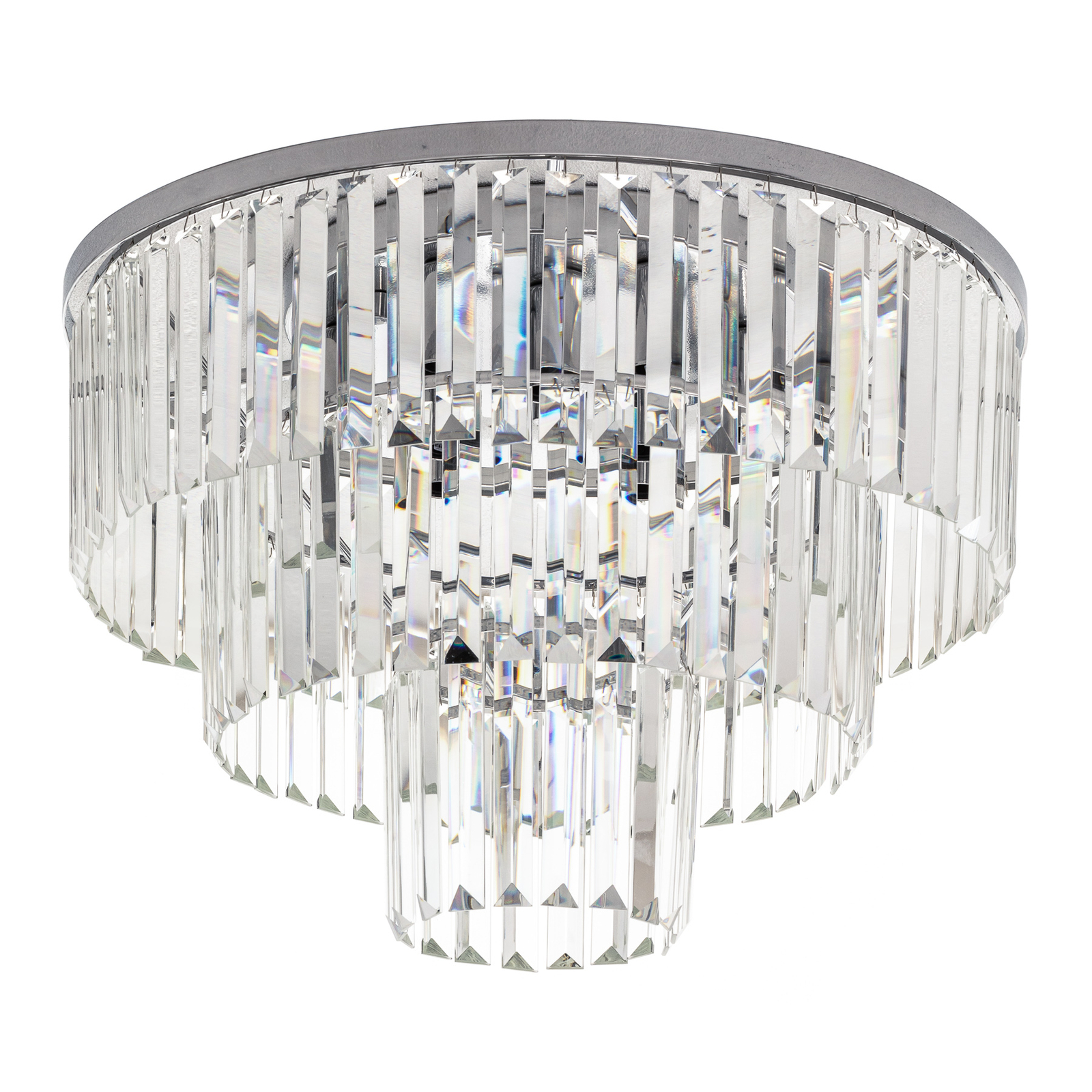 Кристално осветление за таван, прозрачно/сребърно, Ø 56cm