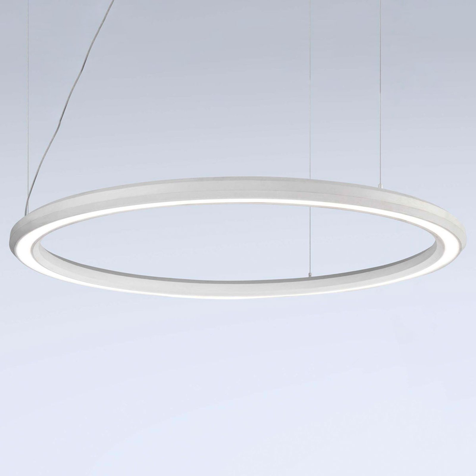 LED-pendellampa Materica botten Ø 120 cm vit