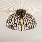 Sieninis šviestuvas Espinal, šlifuotas bronzos, Ø 39 cm, metalas E27