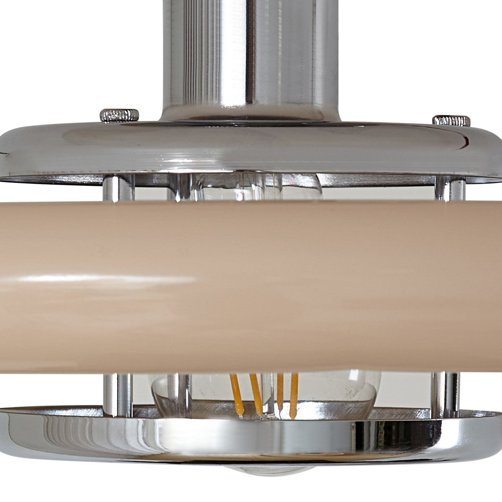 Branford loftlampe, retro, Ø 35 cm, beige, metal - Lindby