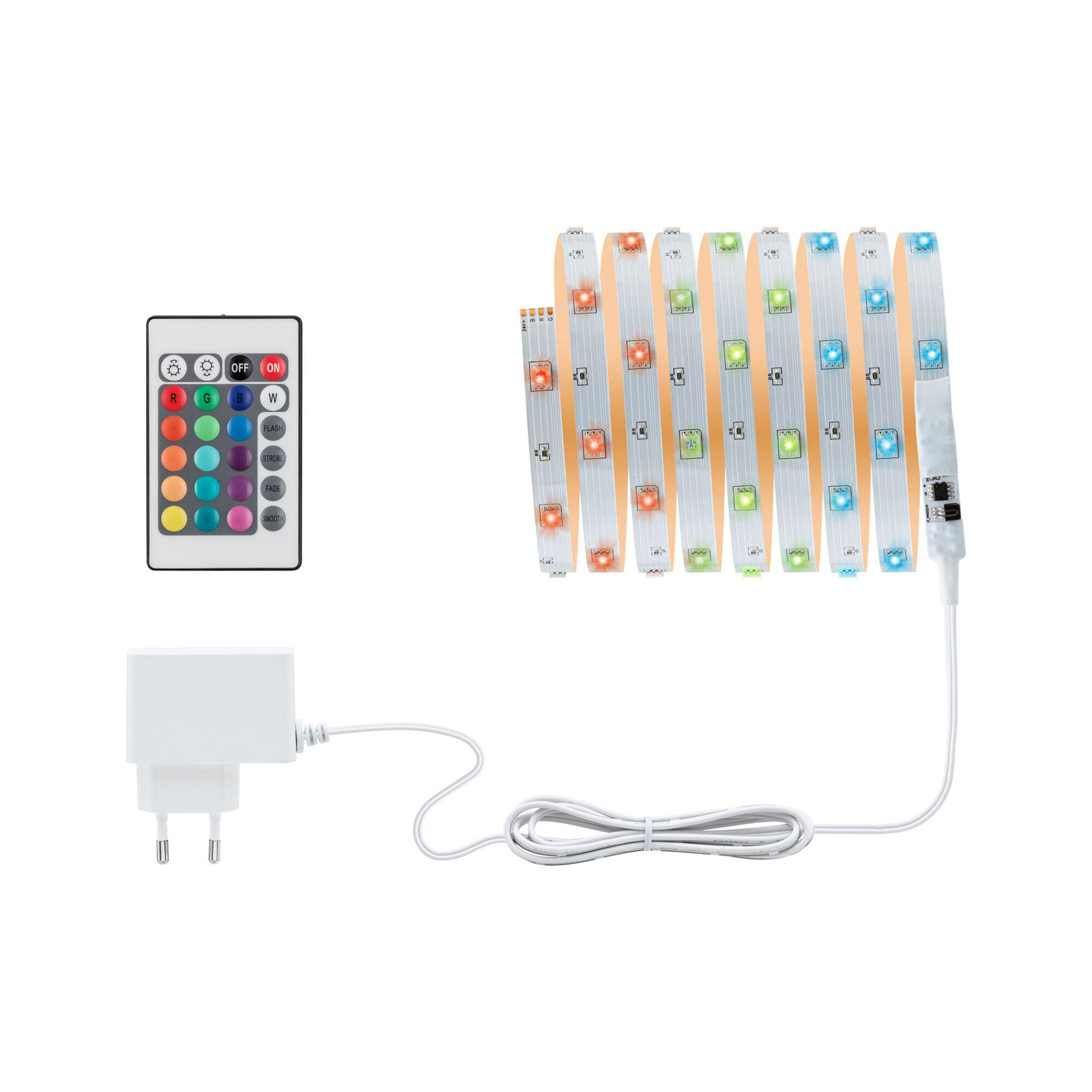Paulmann LED-stripsæt TIP, hvid, plast, RGB, 100 cm