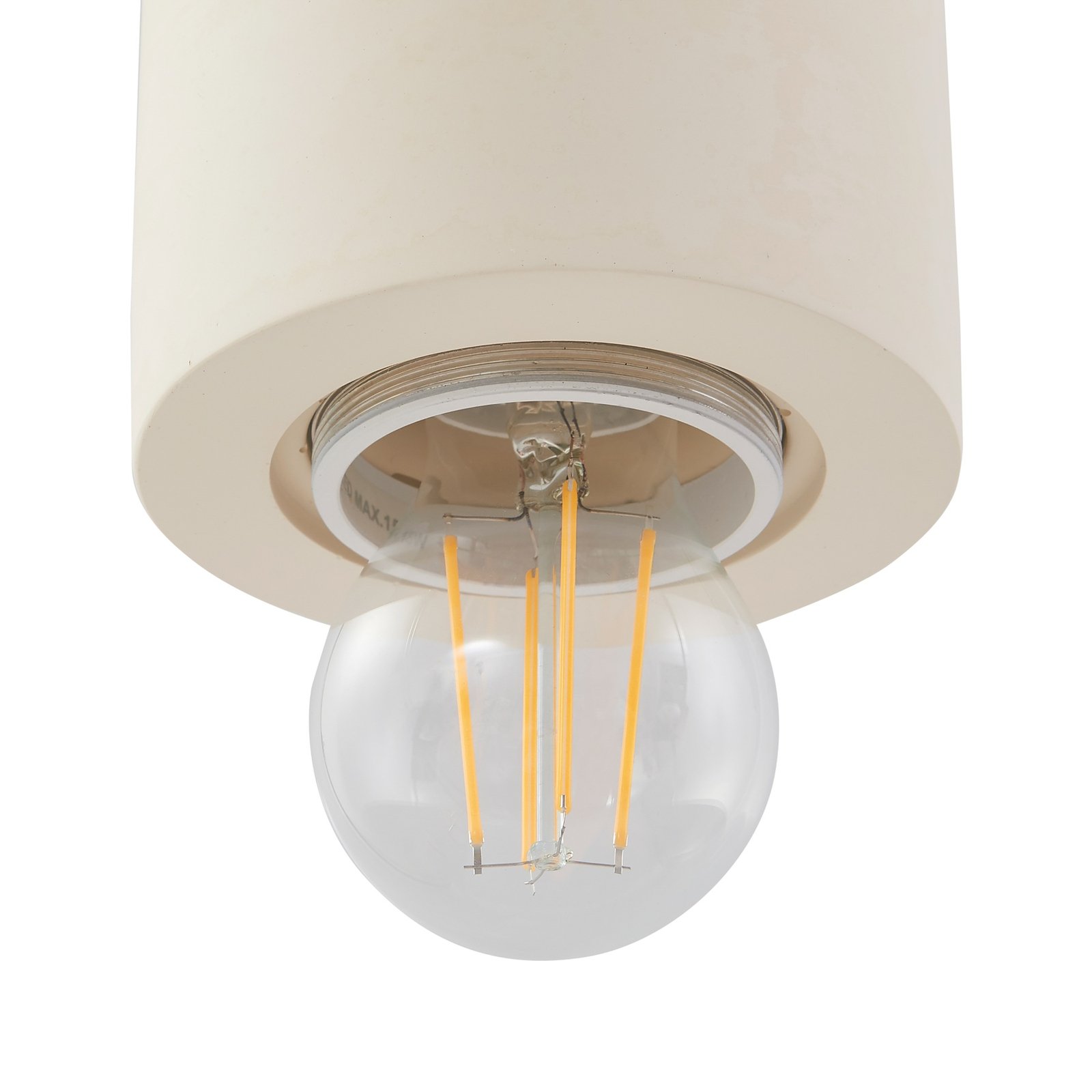 Lindby hanglamp Nielson, Ø 11cm, beige, gips