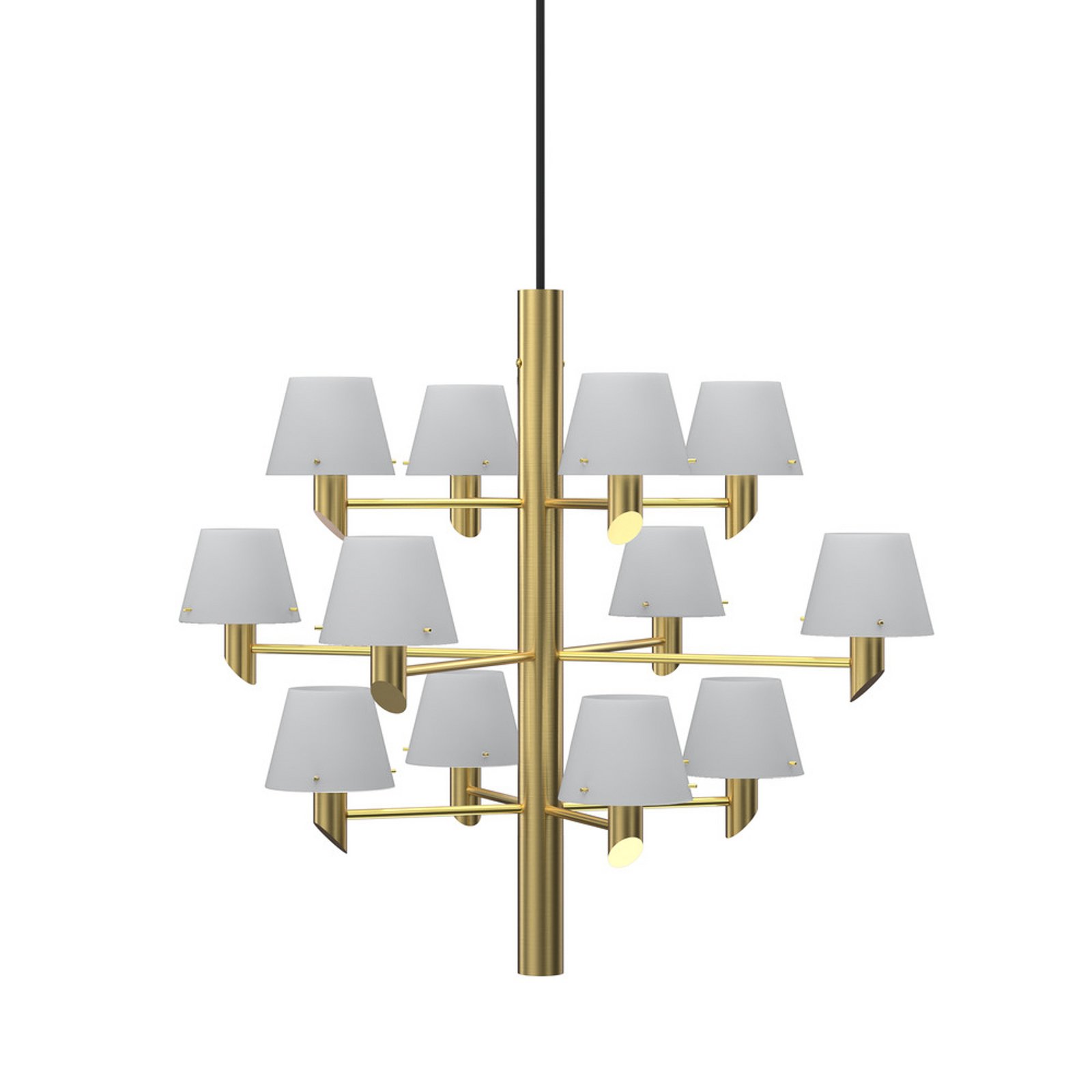 Gil Lustre, couleur laiton, Ø 67 cm, à 12 lampes - Herstal Gil Lustre, couleur laiton, Ø 67 cm, à 12 lampes - Herstal