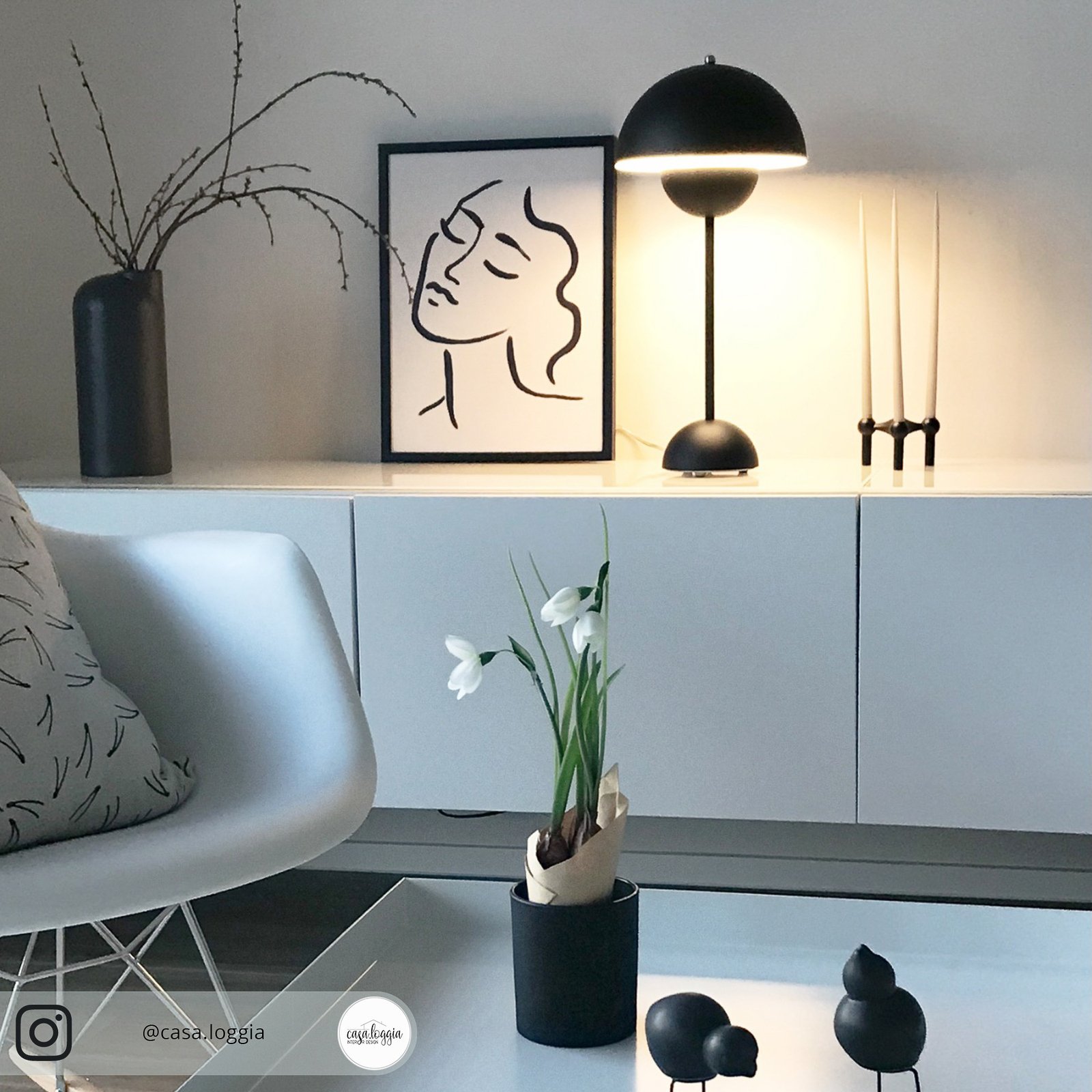 Flowerpot VP3 pöytävalaisin Matt Black - &Tradition