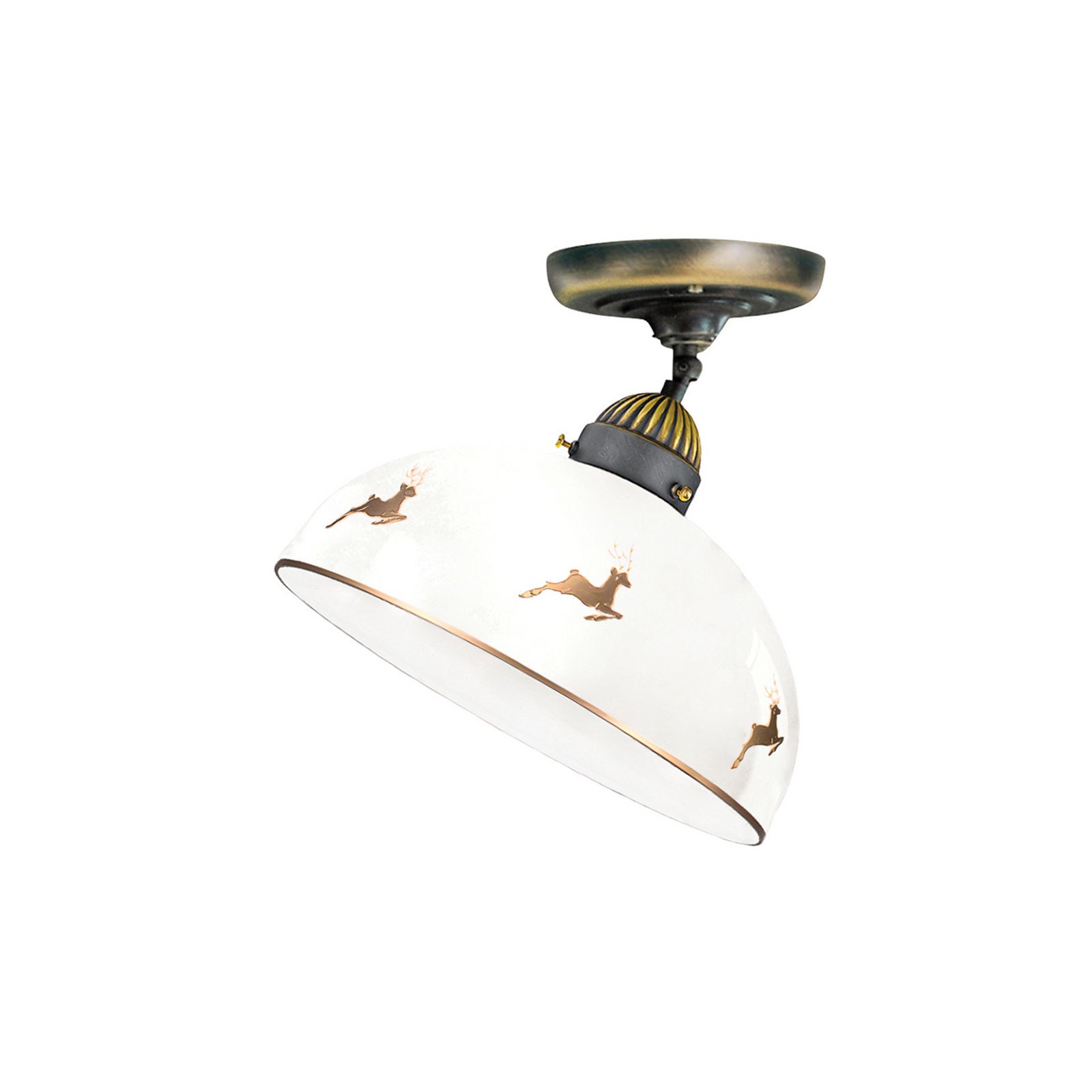 austrolux Kolarz plafonieră Nonna Ø 30 cm Cerb auriu Margine netedă - Camera de zi / sufragerie - Casă de țară / Rustic - alb auriu alamă - Sticlă