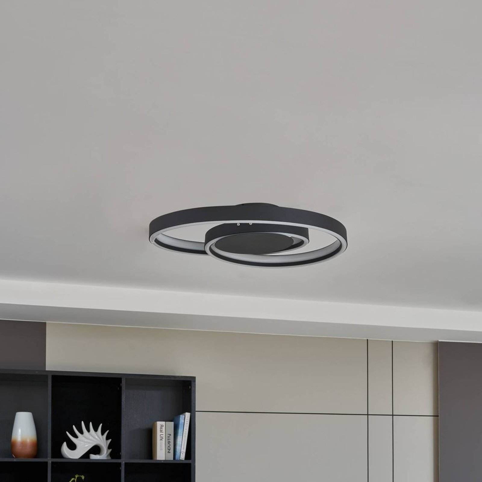 Erlinik LED Plafonieră 3-Step Black - Lindby