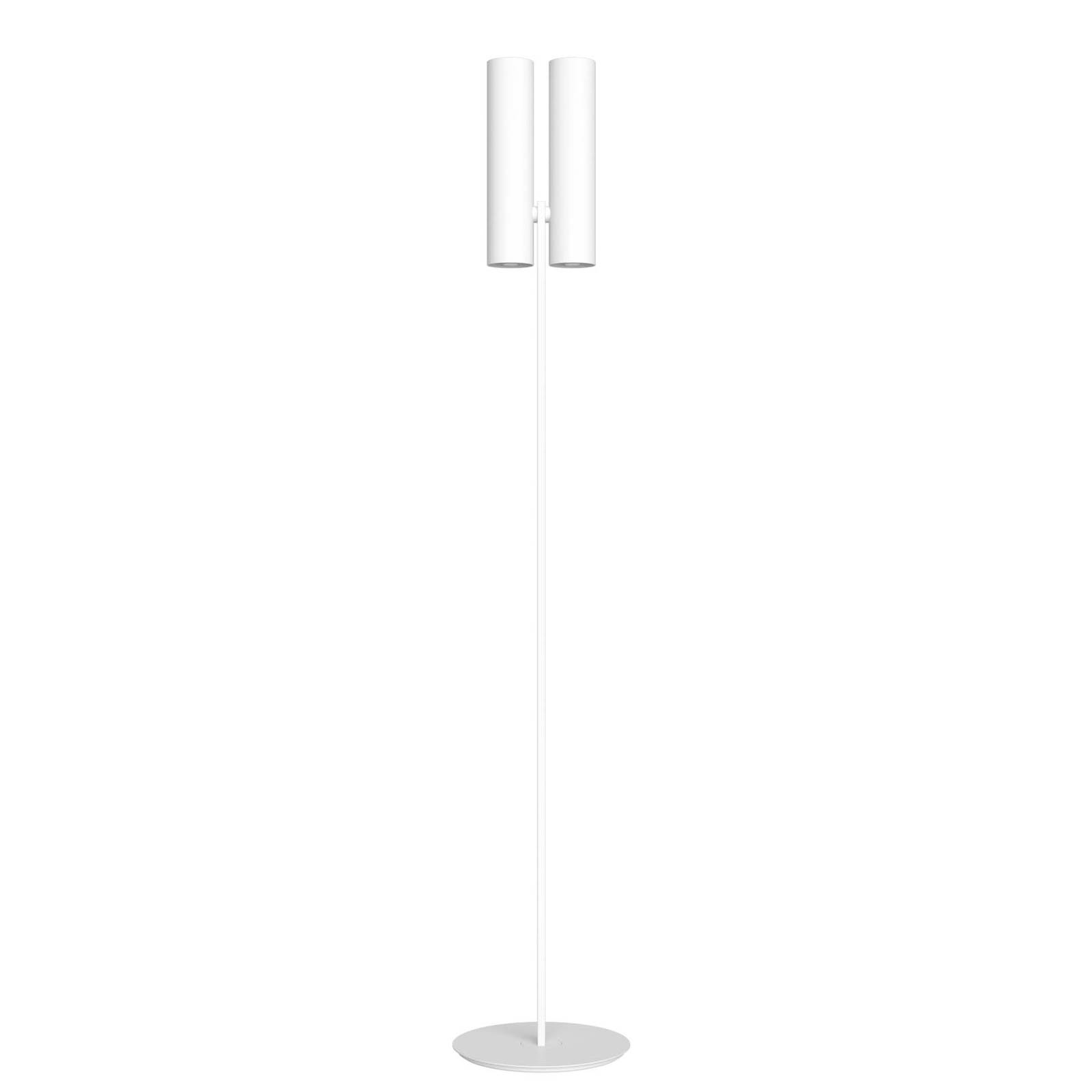 Rotaliana Tobu F1 floor lamp, 3000 K, 50°, white, for Living / Dining Room, steel, aluminium, 40 W, W: 21.4 cm, H: 195 cm