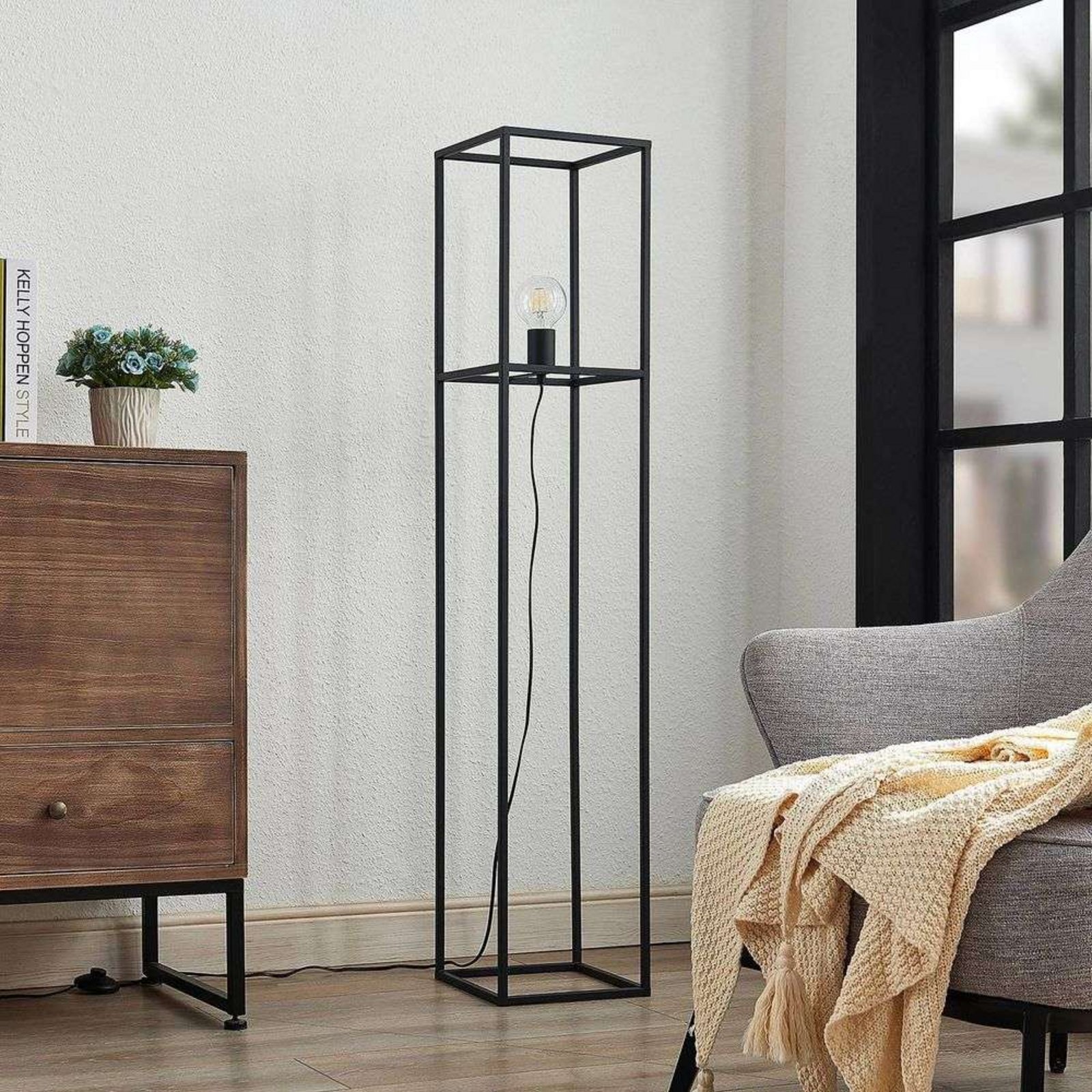 Jordana Floor Lamp Black - Lindby