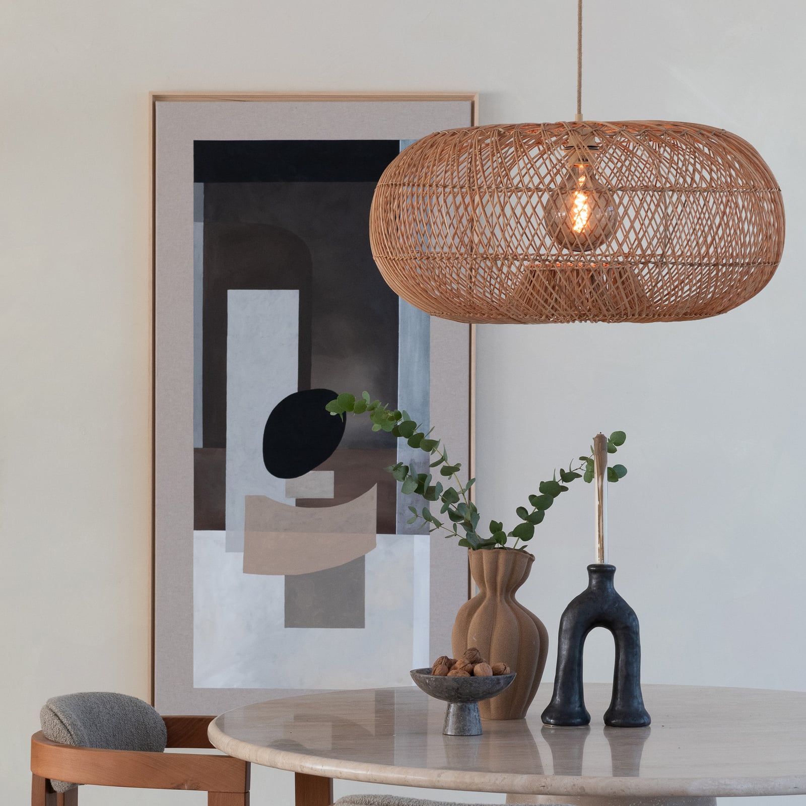 GOOD & MOJO Suspension Arizona, naturel, Ø 70 cm, rotin, E27