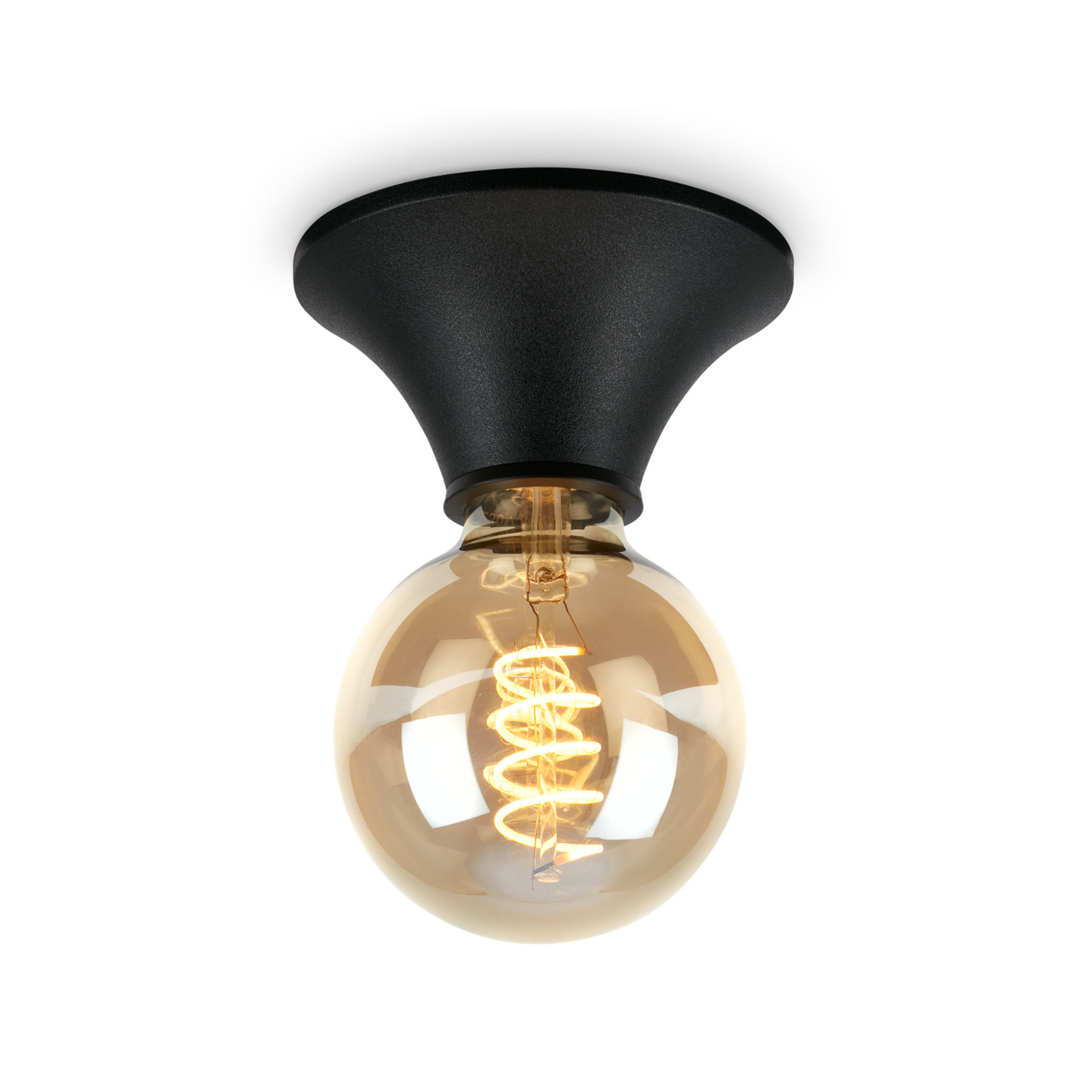 Plafonnier Tepel pour salle de bain IP44 E27 noir