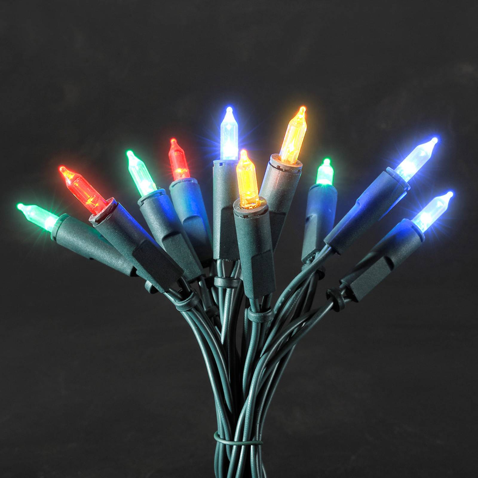 Farebná svetelná LED reťaz 10-plameňová 2,85 m