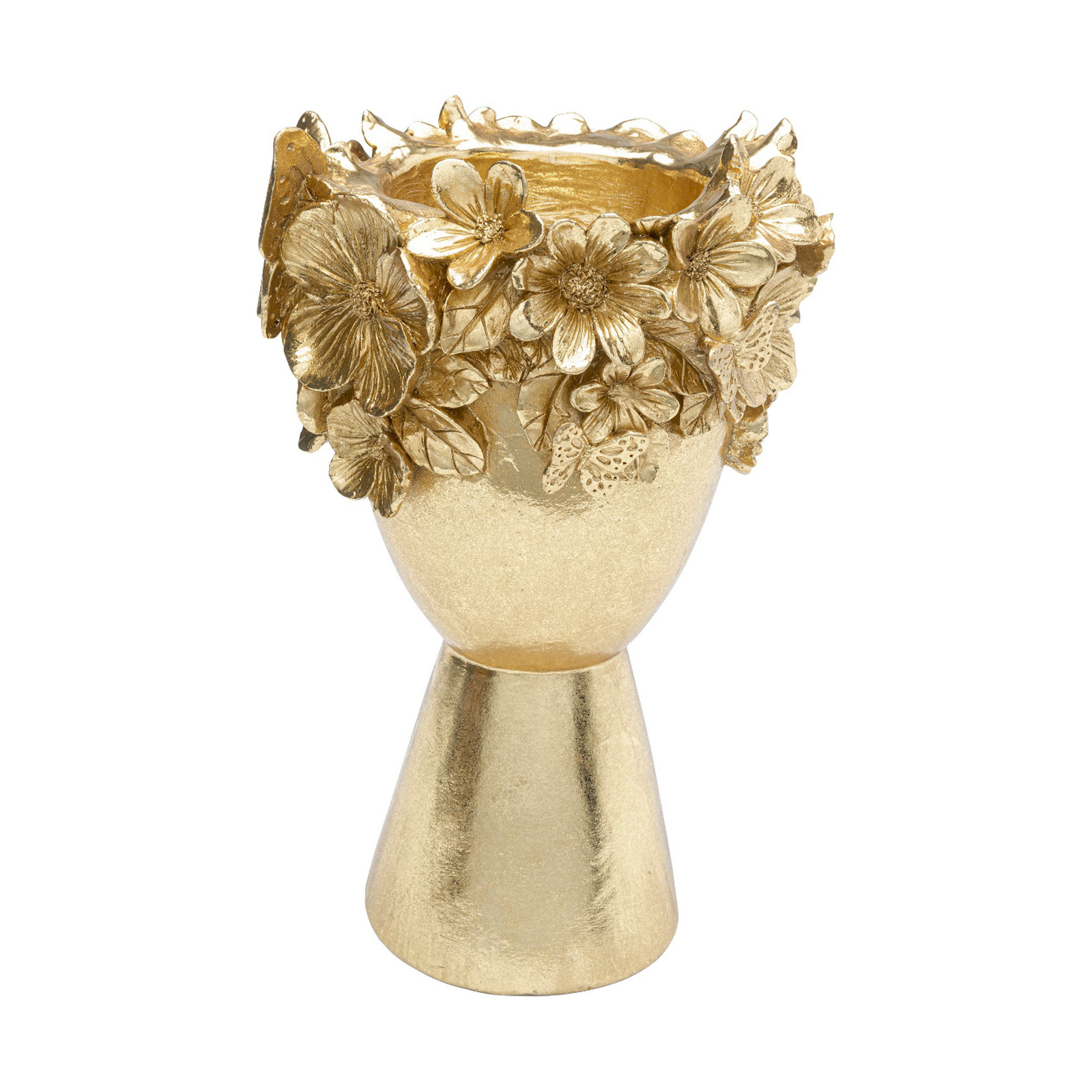 KARE Flowercrown decorative vase, height 30 cm, Ø 20 cm, gold-coloured