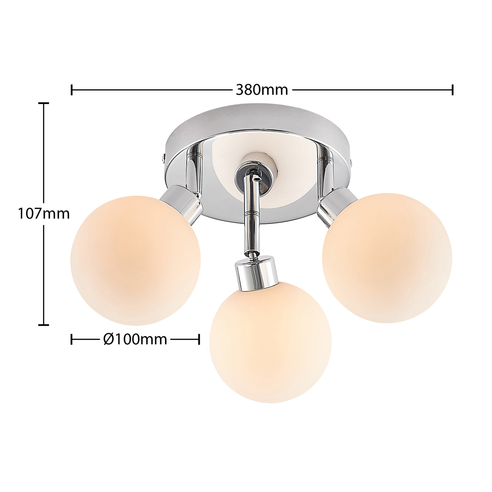 Zaniba 3 Round Deckenleuchte Chrome - Lindby