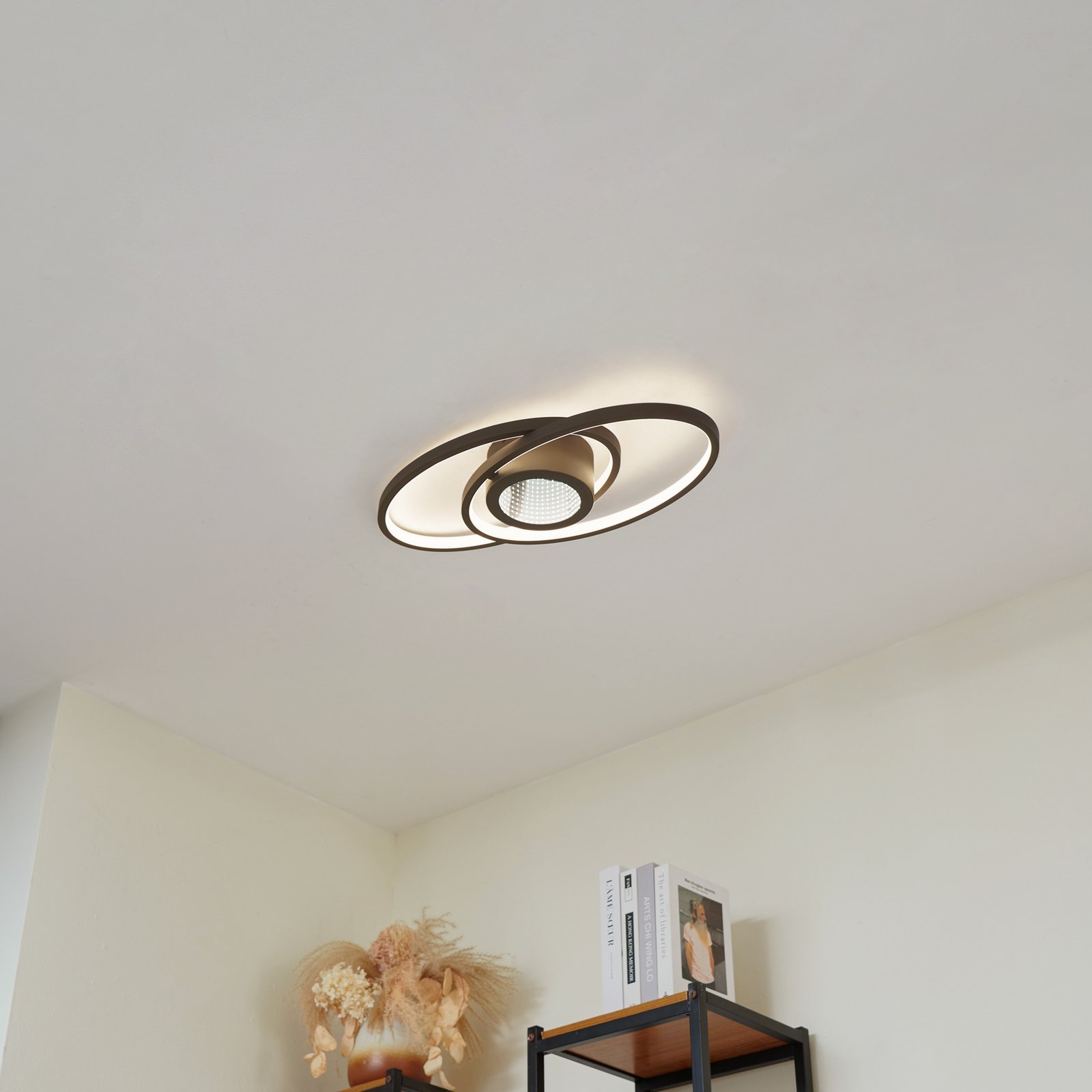 Thalina LED Mennyezeti Lámpa 60cm Fekete/Fehér - Lindby