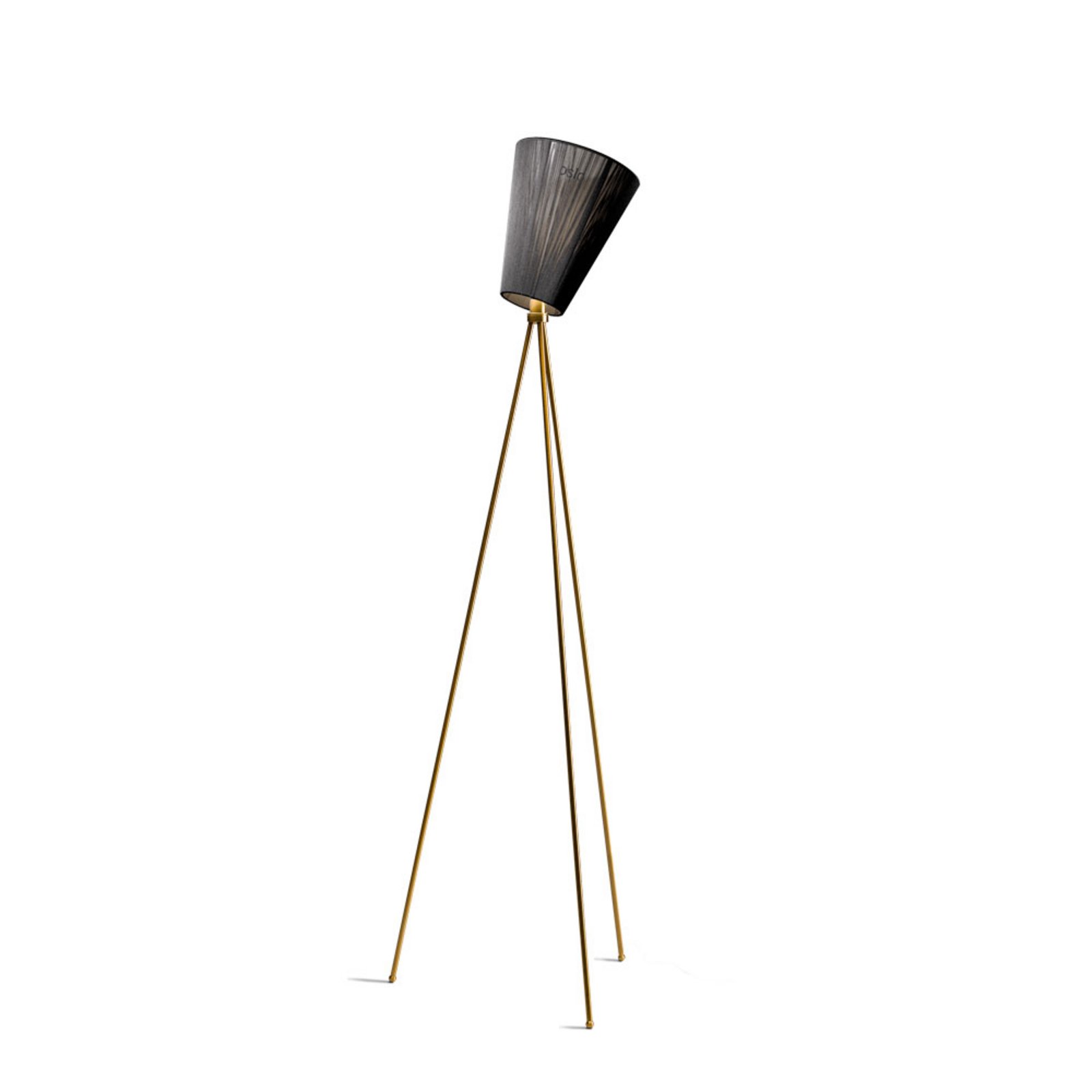 Oslo Wood Stojaca Lampa Gold/Black - Northern