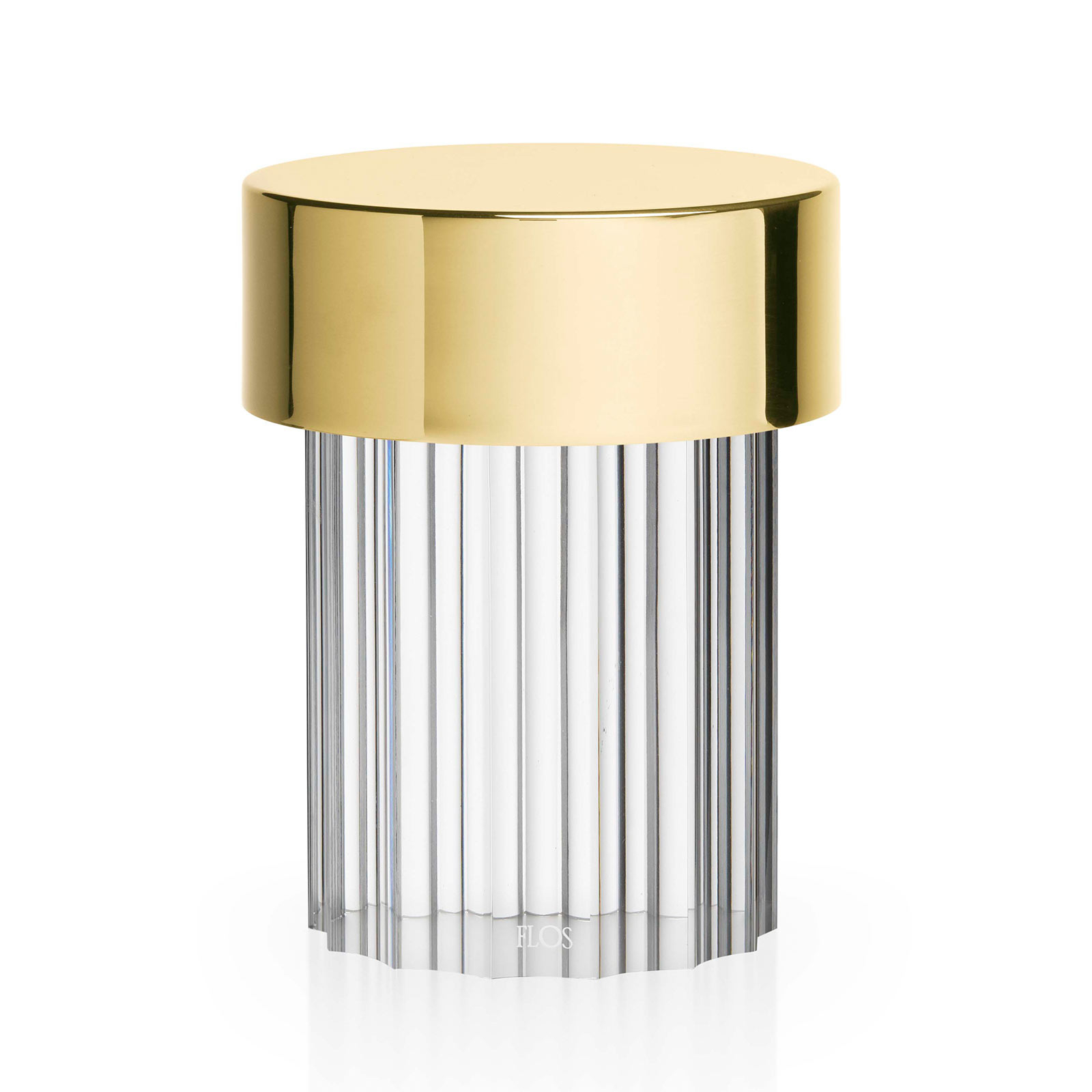 FLOS LED-Akkutischleuchte Last Order, geriffelt, Glas, IP20