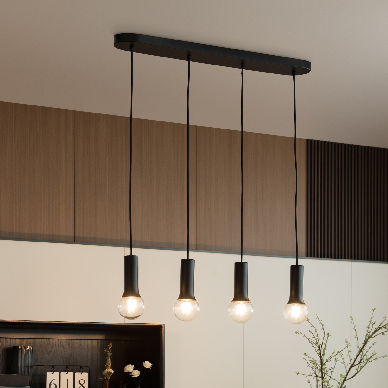 Lindby Fipas hanglamp zonder kappen, 4-lamps