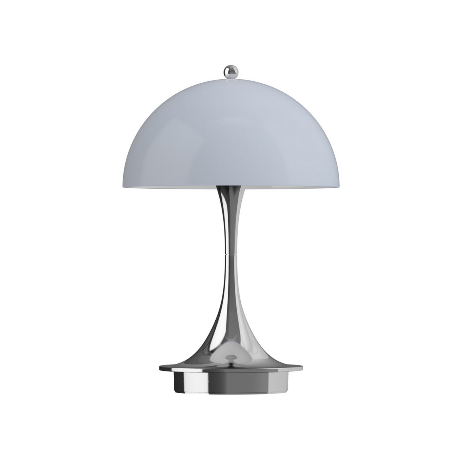 Panthella 160 Portable Table Lamp V3 Chrome Opal Grey - Louis Poulsen