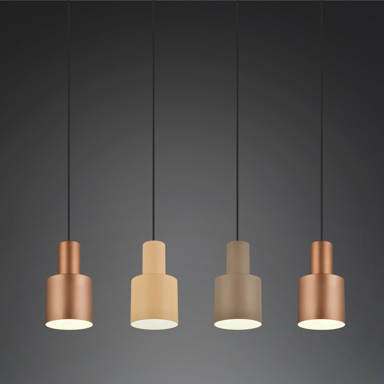 Trio Lighting Agudo lampă suspendată multicolor 4 becuri lineară - Camera de zi / sufragerie - modern - cafeniu bej taupe negru mat alb - Metal