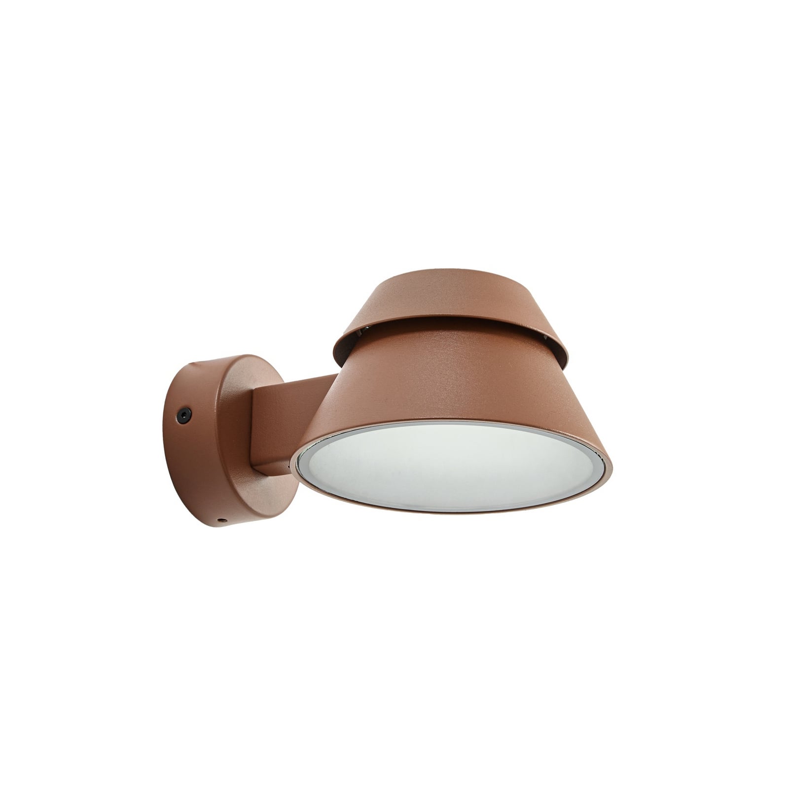 Moena LED outdoor wall light, IP44, aluminium, glass, brown - Lucande