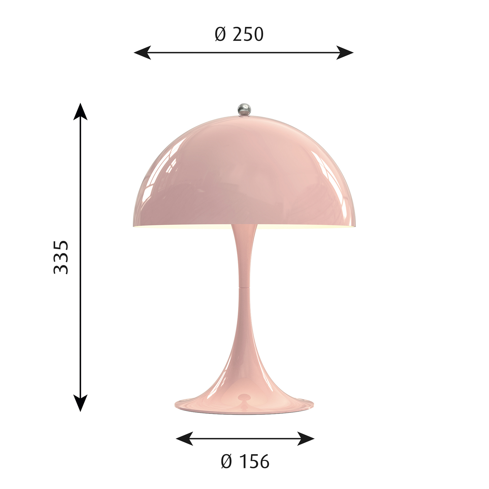 Louis Poulsen Panthella Mini LED επιτραπέζιο φωτιστικό ροζ