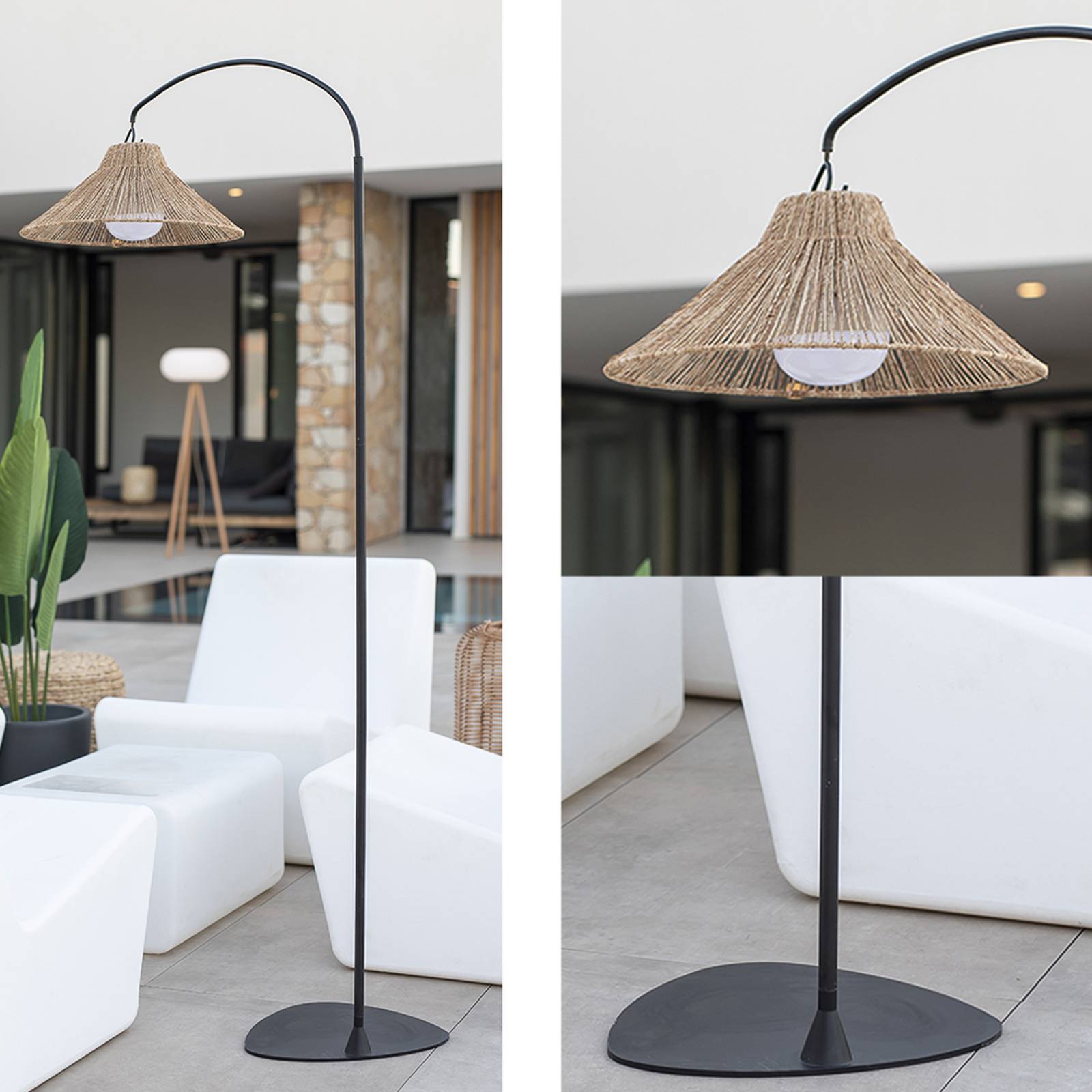 E-shop Stojacia lampa Newgarden Niza LED, vnútorná/vonkajšia, 168 cm
