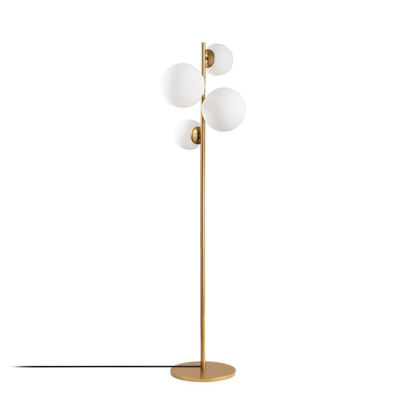 Vloerlamp Fazli, goud, glas/metaal, hoogte 162 cm, E14