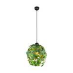 Suspension Leavy, noir/vert, Ø 38 cm, 1 lampe, E27