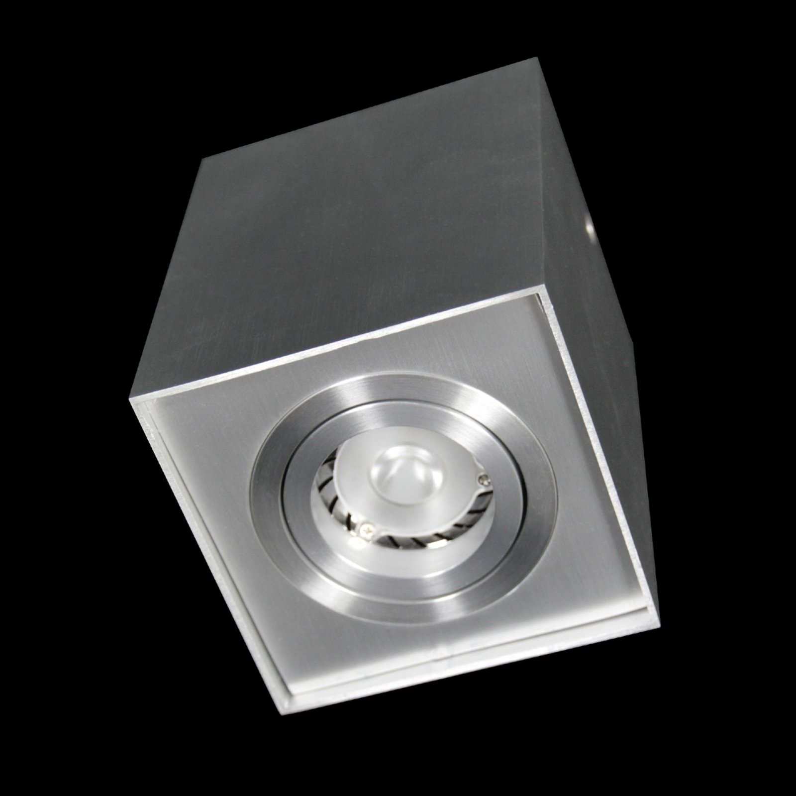 Pamalux Rectangular LED ceiling light SUSE, for Living / Dining Room, aluminium, GU10, 7 W, energy efficiency: A, L: 9.6 cm, W: 9.6 cm, H: 12.5 cm