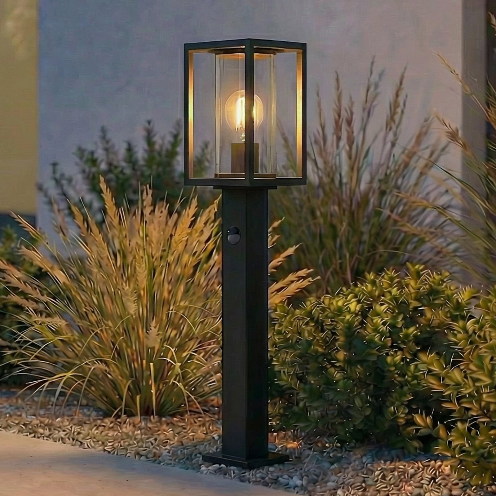 Lucande veilampe Ferda, 60 cm, sensor, antrasitt, IP44