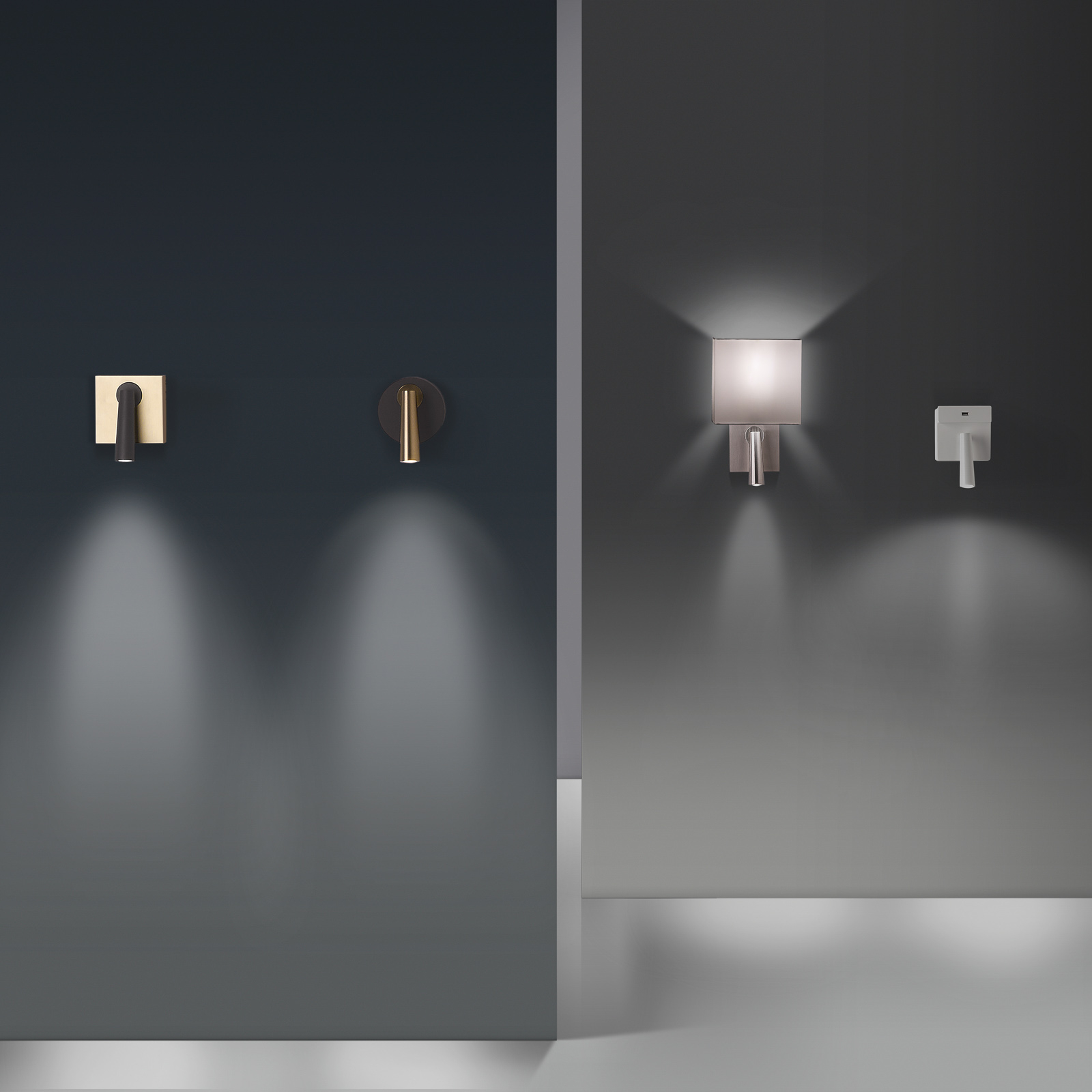 schokkend uitglijden handel LEDS-C4 Gamma LED wandlamp, hoekig nikkel | Lampen24.be
