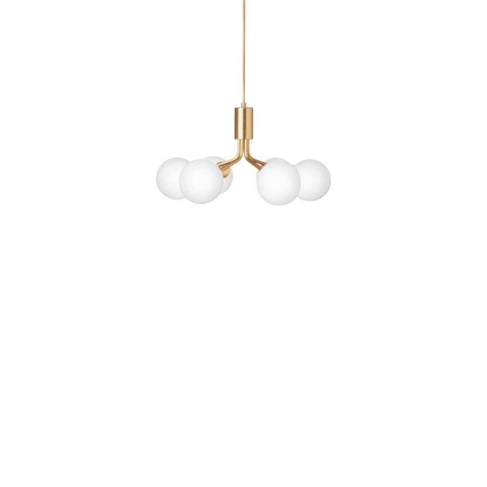 Nuura Pendelleuchte Apiales 6, Ø 50 cm, messingfarben/opal