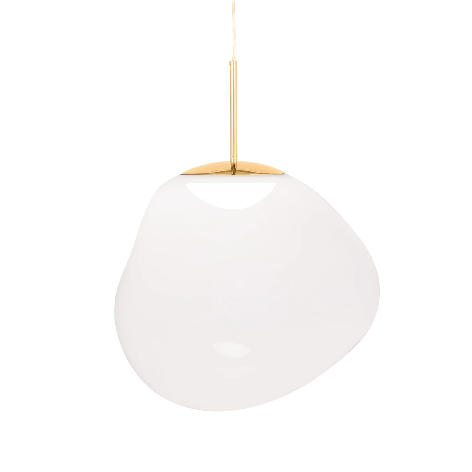 Tom Dixon LED-hengelampe Melt, Ø 50 cm, opal/gullfarget