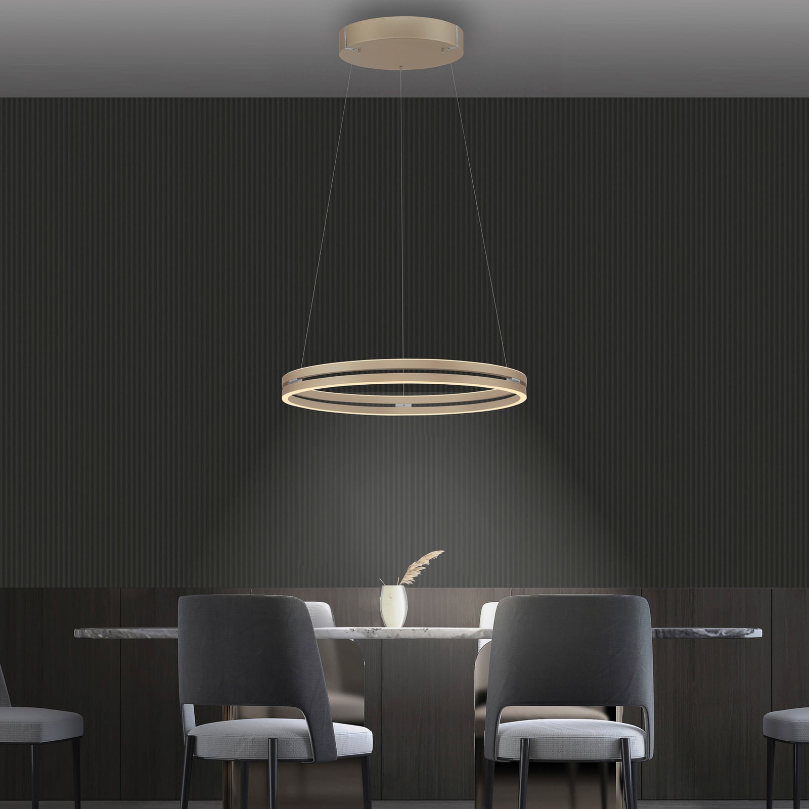 E-Loop LED-Hängeleuchte bronze, Ø 70 cm, Alu, CCT - PURE E-Loop LED-Hängeleuchte bronze, Ø 70 cm, Alu, CCT - PURE