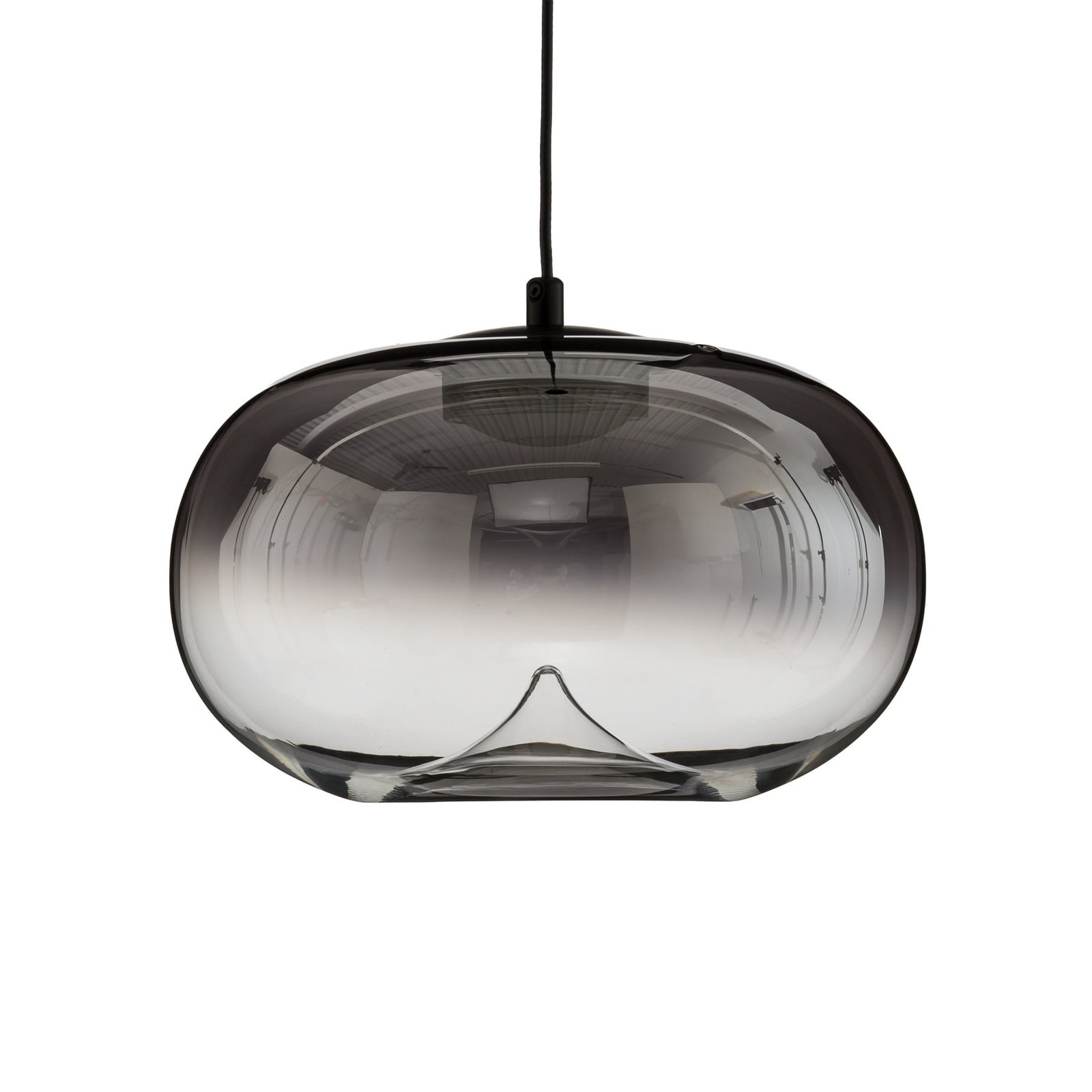 Lampada LED a sospensione Vaso, grigio fumo, Ø 18 cm, vetro