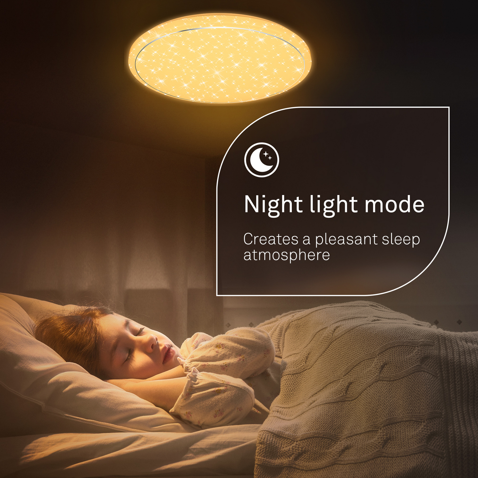 Stropné LED svetlo Star, biele, hviezdicový dekor, CCT, stmievateľné