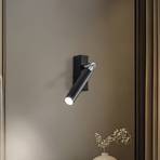 Euluna Nicanor wall spotlight, black/chrome