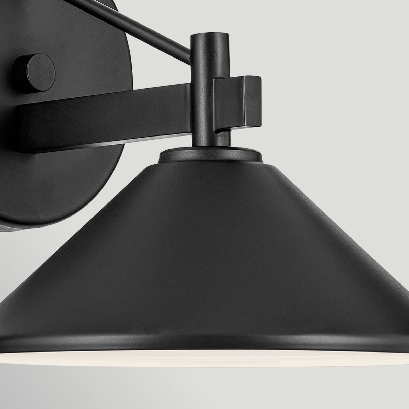 Candeeiro de parede exterior Ripley, preto, 20 cm, metal, IP44 - KICHLER Candeeiro de parede exterior Ripley, preto, 20 cm, metal, IP44 - KICHLER