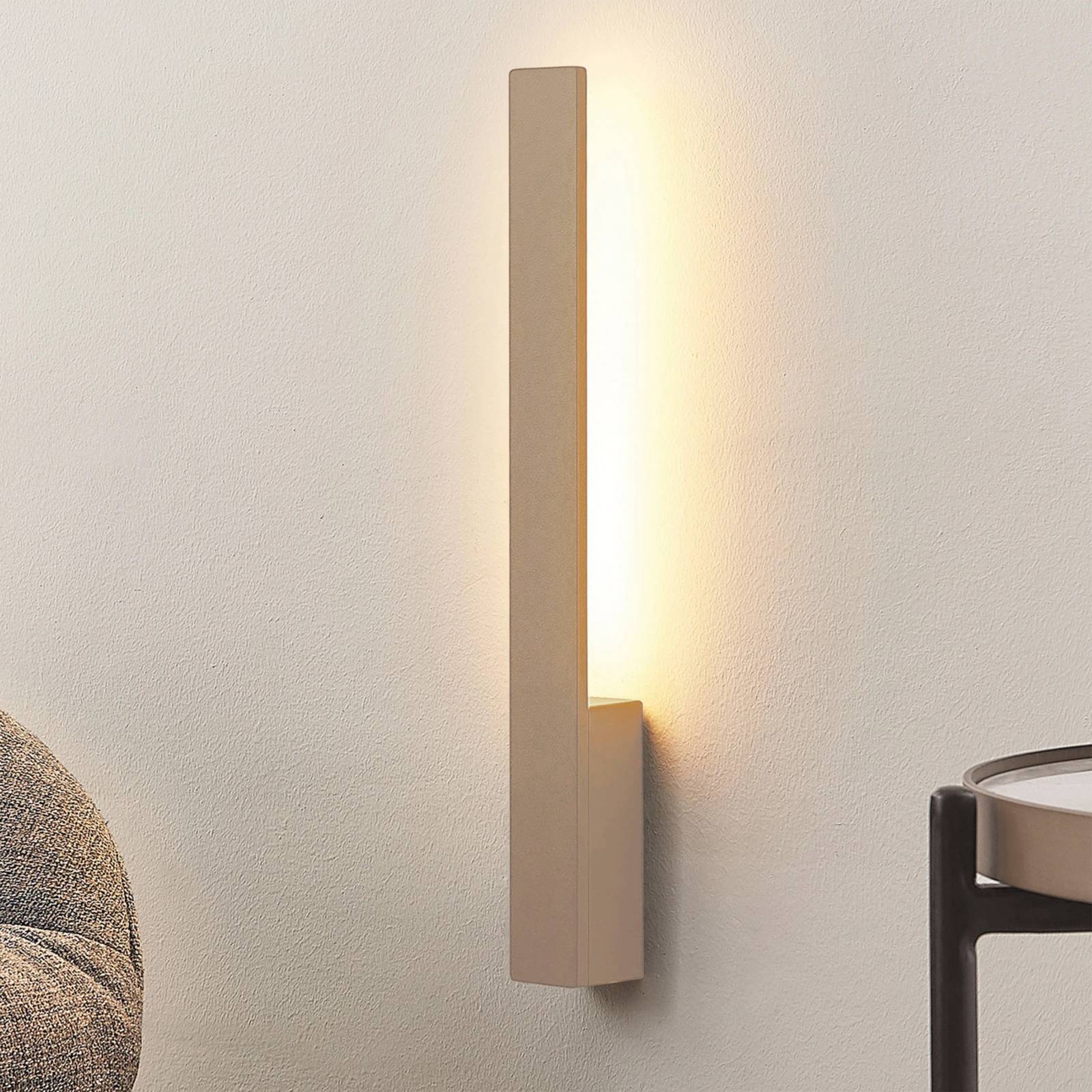 Arcchio LED-Wandleuchte Ivano, beige, 43 cm hoch, Metall günstig online kaufen