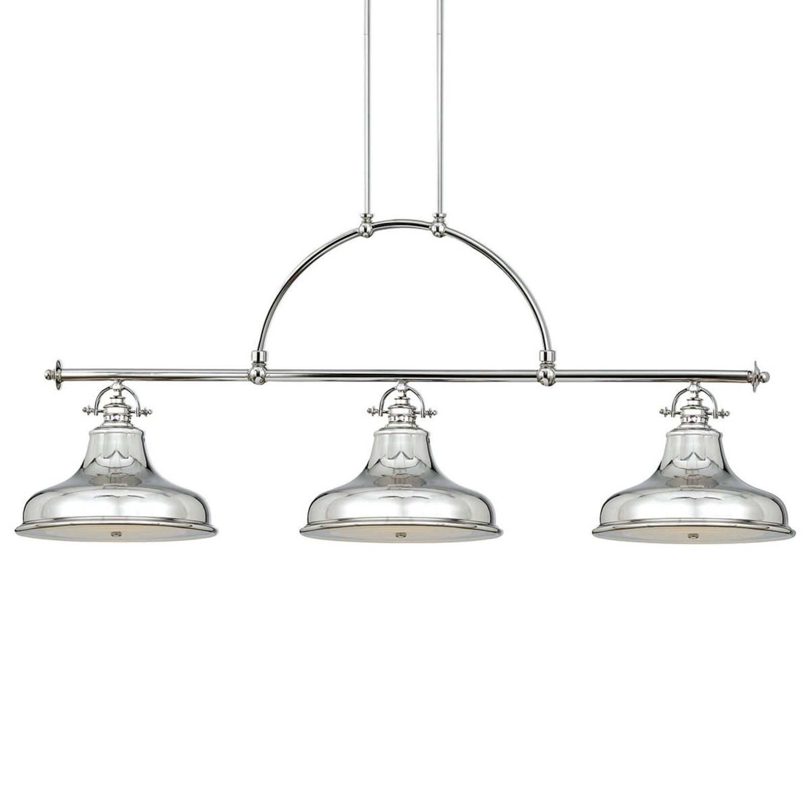 Suspension Emery 3 lampes argentée