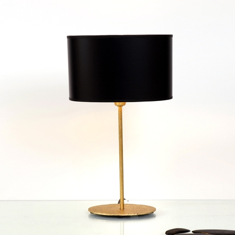 Tischlampe Mattia mit ovalem Schirm in Schwarz