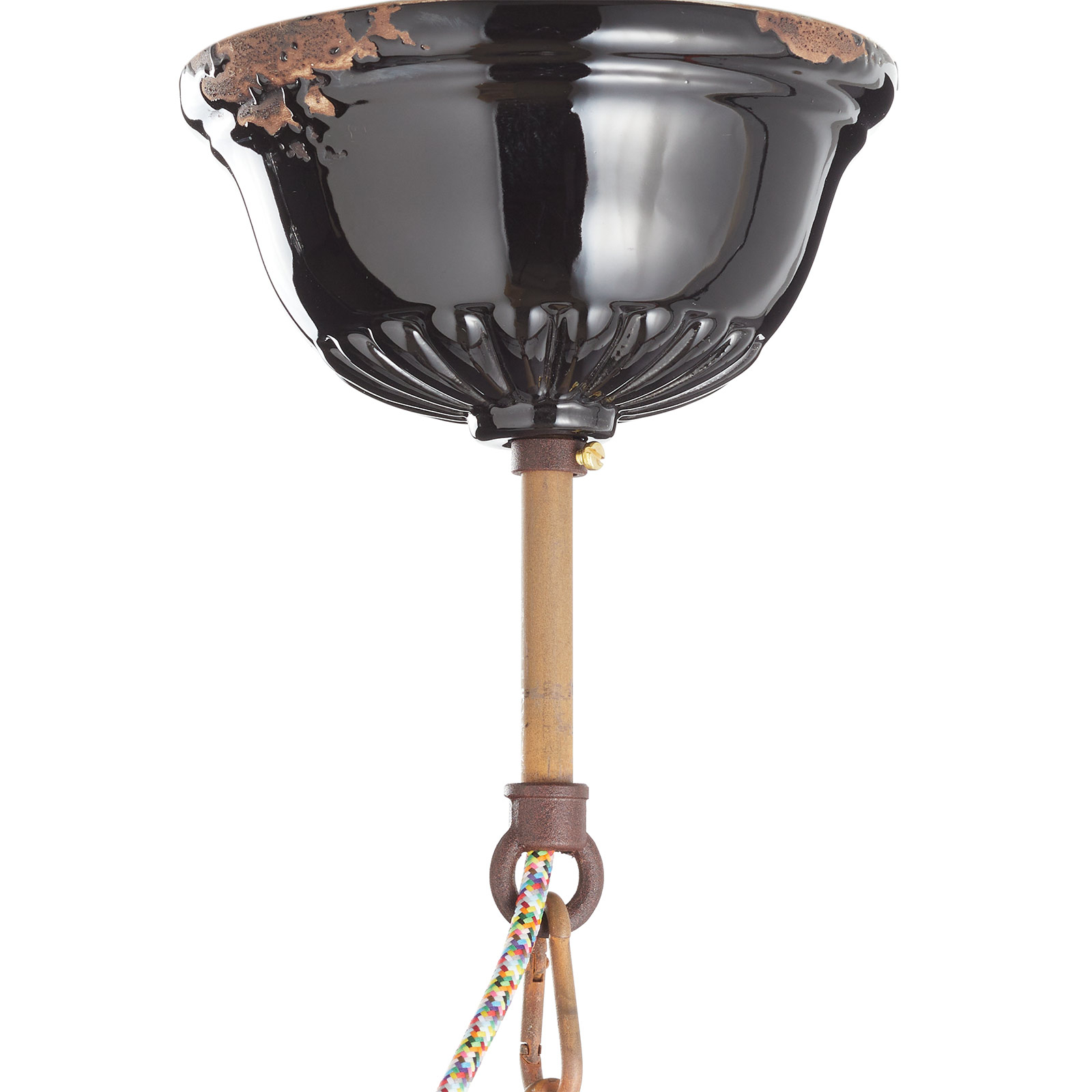 Lámpara colgante vintage C1745, cónica, negra