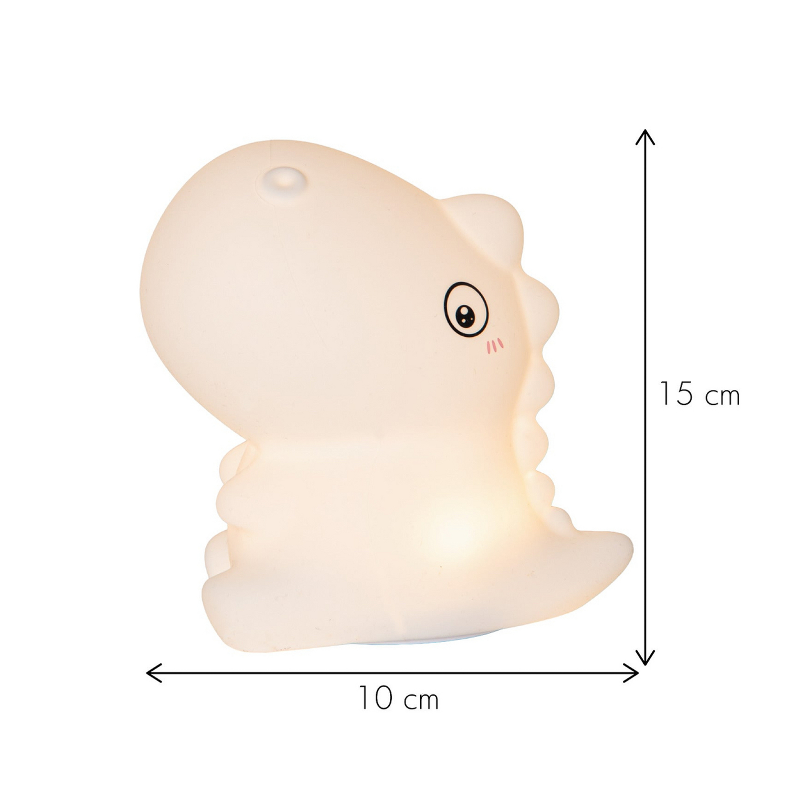 Akumulatorowa lampka nocna LED „Dino”, biała, wysokość 15 cm, RGB, sterowanie Akumulatorowa lampka nocna LED „Dino”, biała, wysokość 15 cm, RGB, sterowanie