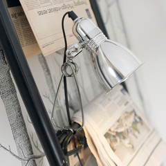Lampada a morsetto Photo, alluminio lucido