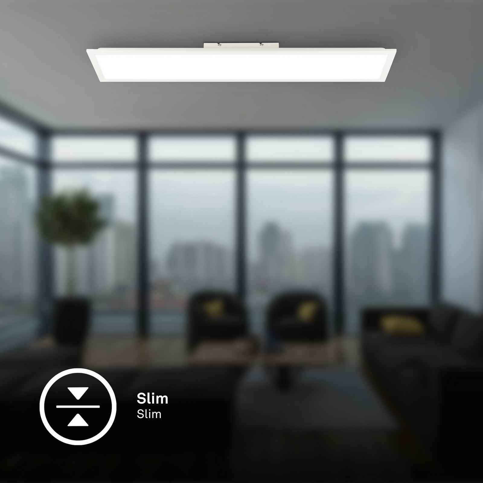 Panneau LED Simple 100 x 25 cm, blanc, ultraplat, IP44, 4000 K