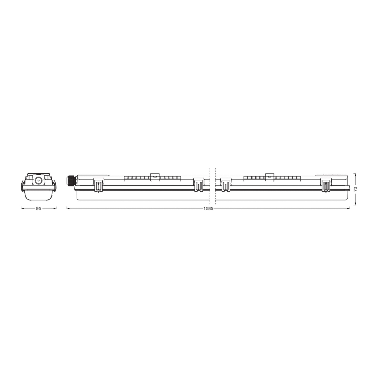 LEDVANCE Submarine PCR 150 G13 T8 2x 20W moisture-proof light