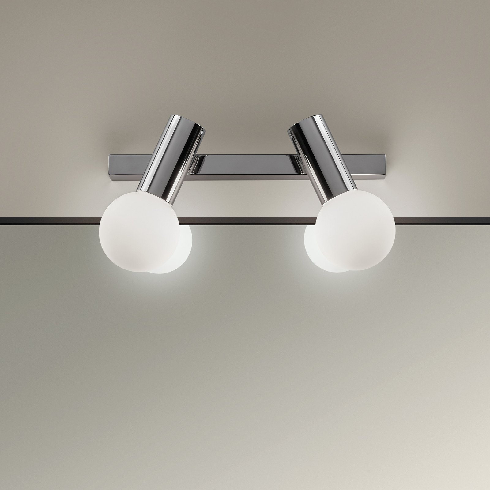 LEDS-C4 Mist badkamer-wandlamp 2-lamps chroom