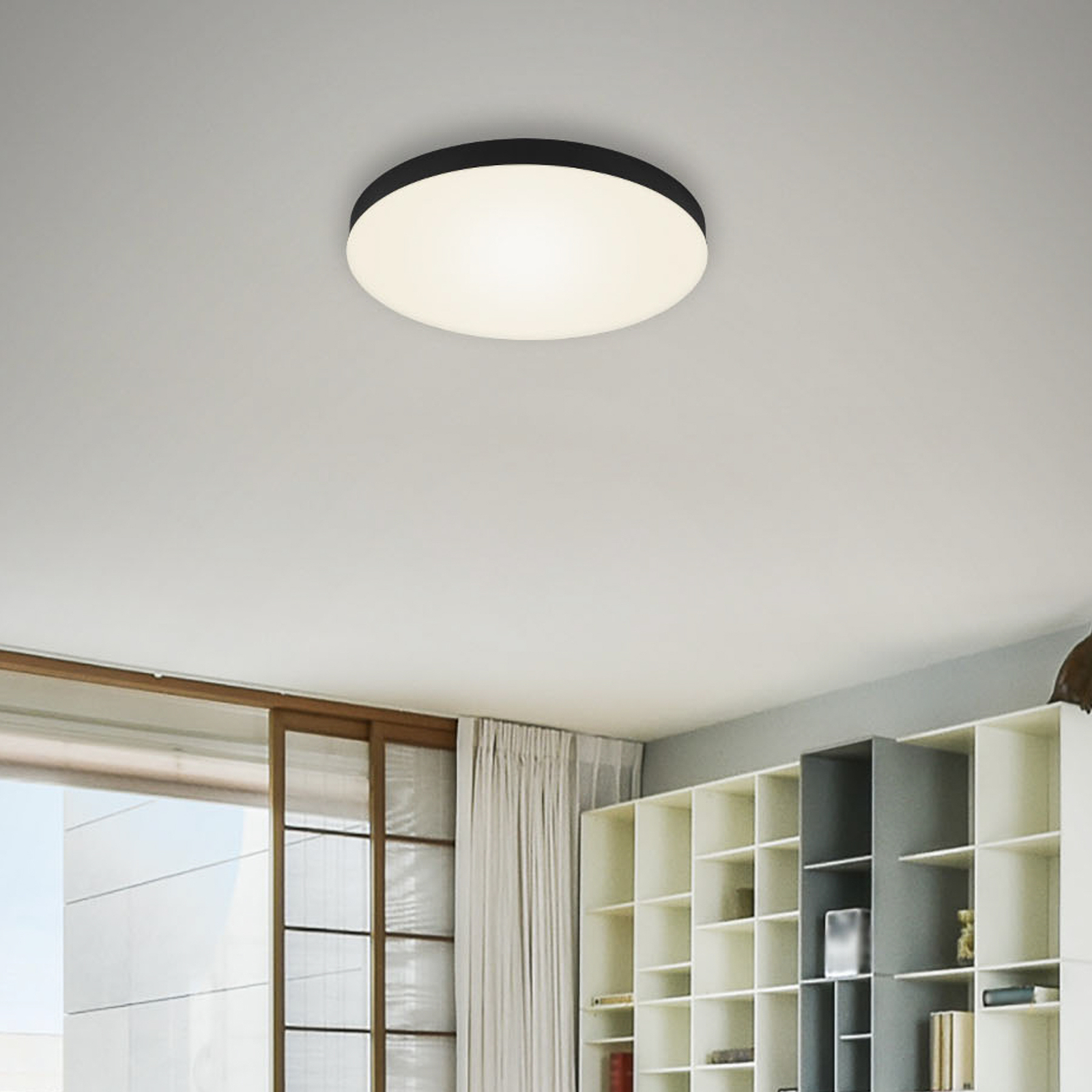 Flame LED ceiling light, Ø 28.7 cm, black