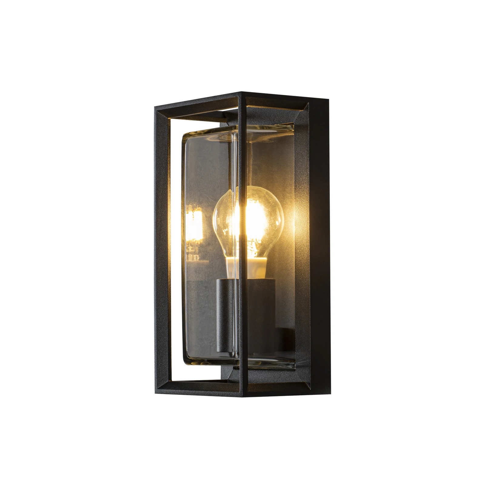 Candeeiro de parede exterior Brindisi, preta, metal, 26 cm de altura, IP54