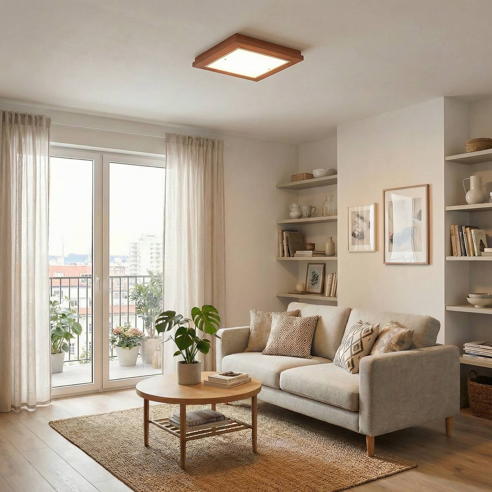  Argon Argon Tally Ceiling Light, Width 42 Cm, Terracotta, Wood, E27 